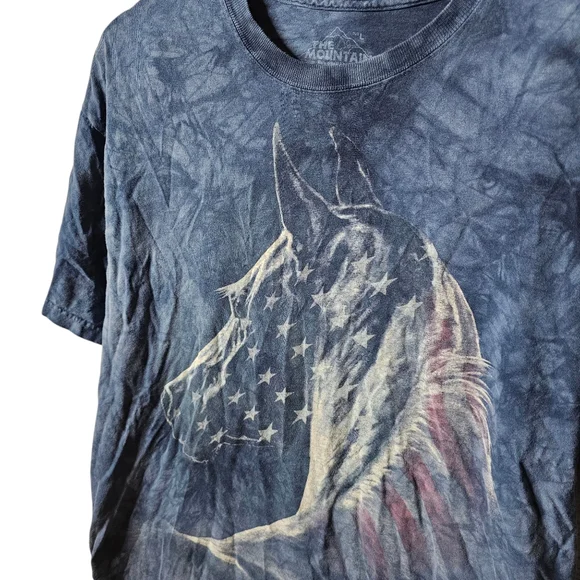 Vintage Tie-Dye T-Shirt - Patriotic Horse Design - Men's Size Large - Picture 3 of 5